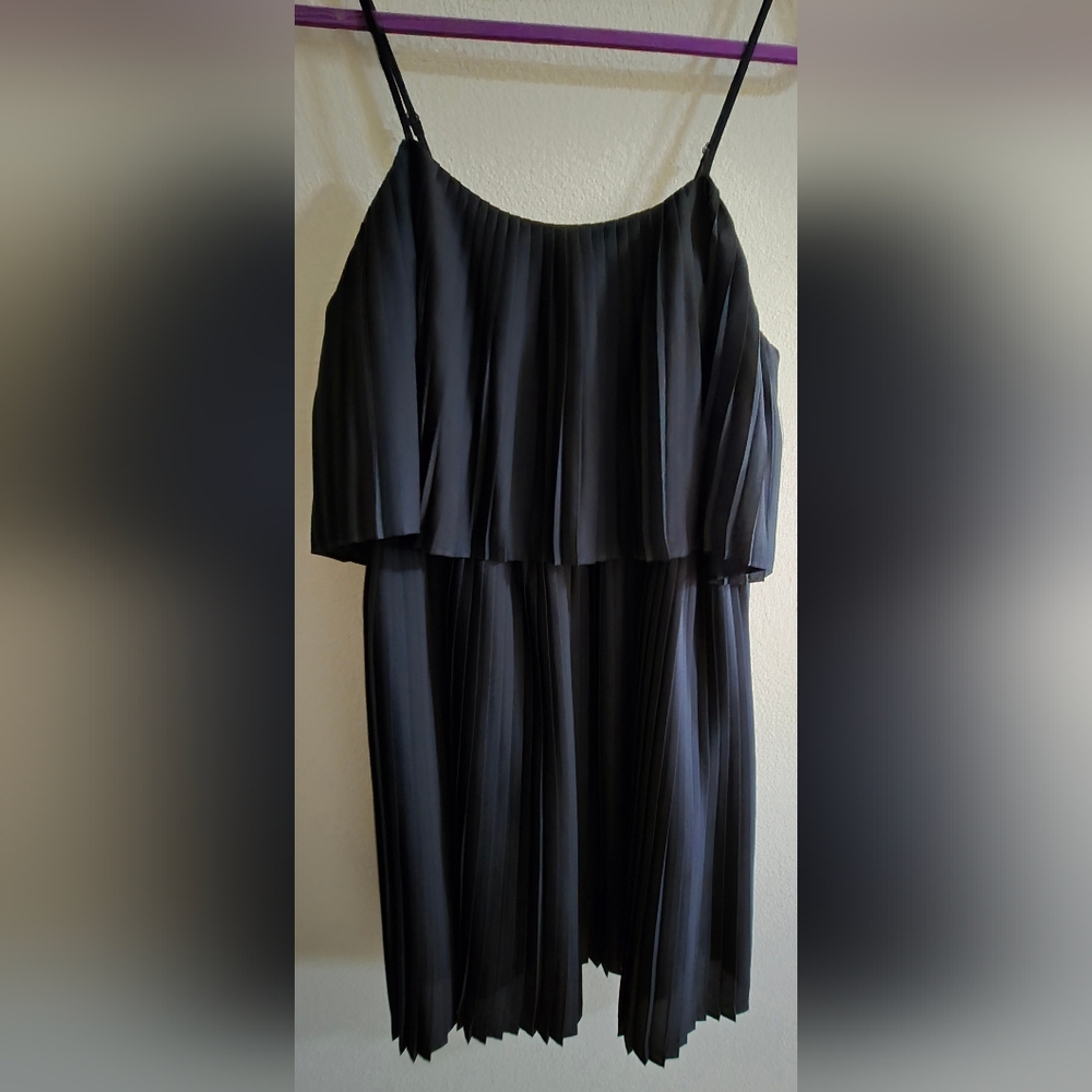 Merona Black Pleated Tiered Sundress